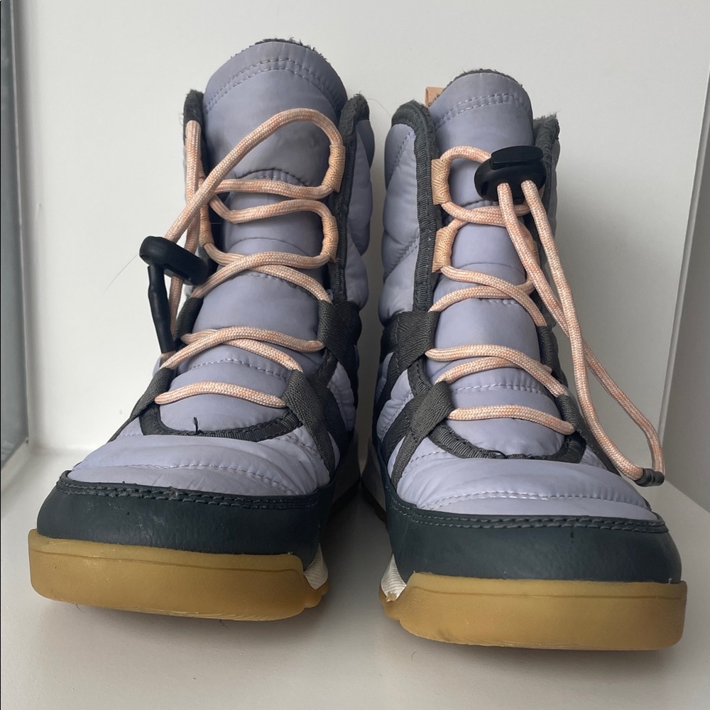 Sorel Quilted Boots with Pink and Gray Accents